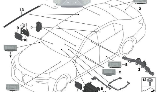 Luz de lectura interior OEM 63315A795A9 para BMW Serie 7 G70 (735i, 740d, 740d xDrive, 740i). Original BMW.
