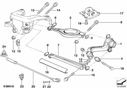 Rubber support for BMW 3 Series E36, E46 Z4 E85, E86 (OEM 33326770817). Genuine BMW.