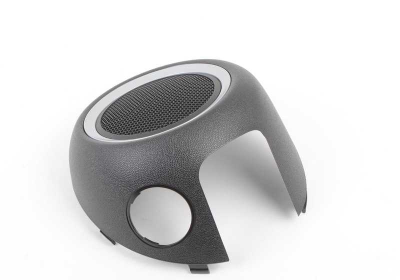 Tapa rejilla altavoz izquierda color plata OEM 51412753691 para MINI R55, R56, R57, R58, R59. Original MINI.