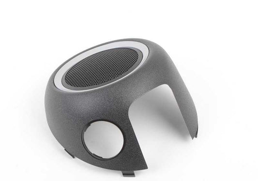 Tapa rejilla altavoz izquierda color plata OEM 51412753691 para MINI R55, R56, R57, R58, R59. Original MINI.