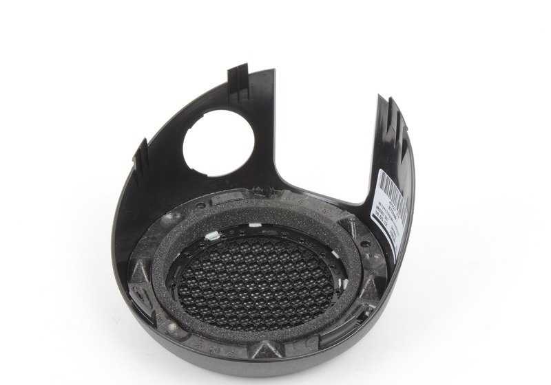 Tapa rejilla altavoz izquierda color plata OEM 51412753691 para MINI R55, R56, R57, R58, R59. Original MINI.