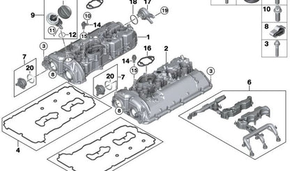 Boca de llenado de aceite para BMW Serie 5 F90, G90 Serie 7 G70 Serie 8 F91, F92, F93 X5 F95 X6 F96 (OEM 11127852476). Original BMW