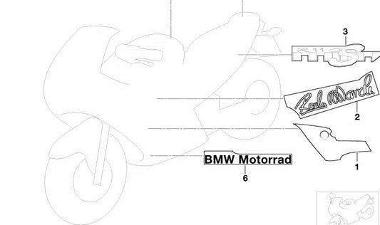 Pegatina lateral izquierda "MINOLTA GET A GRIP" OEM 51147680467 para BMW Motorrad F650GS, F700GS, F800GS, F800GS Adventure, F800R, F800ST. Original BMW Motorrad.