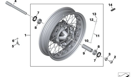 OEM 36317925192 ASSIEUR DE PLIGNE AVANT POUR BMW R 1200 R, R 1250 R, S 1000 XR, F 750 GS, F 850 ​​GS, F 900 R, F 900 XR ... et plus. BMW original Motorrad.