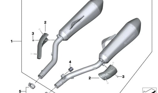 Panel protector de calor HP de carbono izquierdo OEM 77118527846 para motos BMW K1600GT, K1600GTL... y más. Original BMW Motorrad.