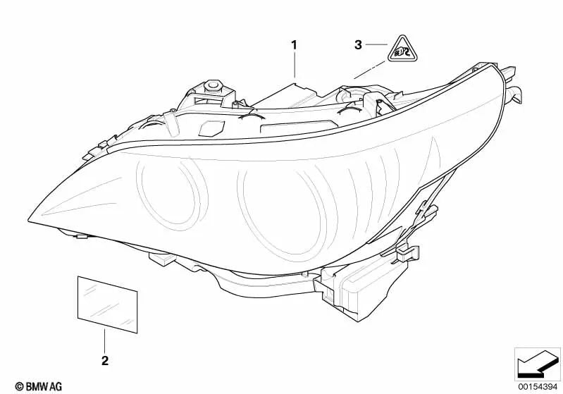 Beacon da frente direita para BMW E60, E61 (OEM 6312716116). BMW original.