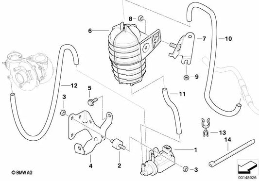 Support de tuyau pour BMW E46 (OEM 11657789404). BMW d'origine