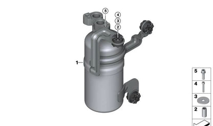 Acumulador secador de aire acondicionado OEM 64509290504 para BMW i3 (I01). Original BMW.