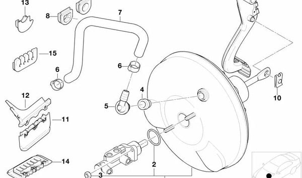 Latiguillo de freno OEM 34331165506 para BMW E46. Original BMW.