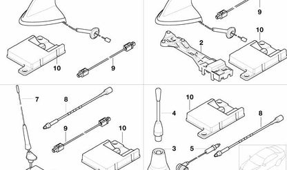 Antena Dualband OEM 84506907083 para BMW E46, E39. Original BMW.