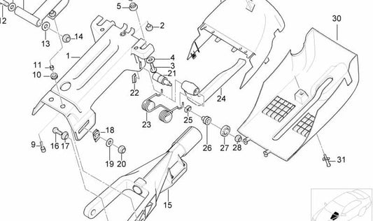 Palanca de ajuste dirección OEM 32311162641 para BMW E39, E38. Pieza de recambio original BMW.