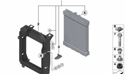 OEM -Kältemittel Kühler 17117586544 für BMW X5 E70, E70N und X6 E71, E72. Originales BMW -Stück für das Motorkühlsystem.