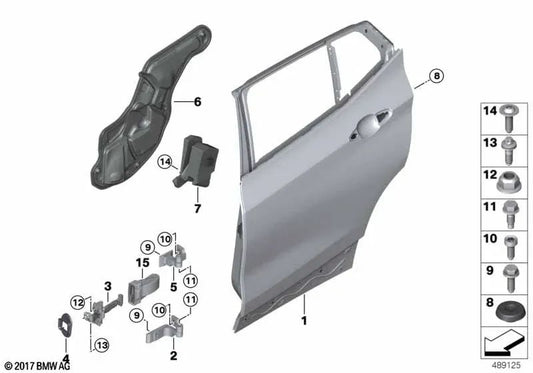 Crashpad puerta trasera izquierda OEM 51717420519 para BMW X2 F39 (10/2016 - 03/2022). Original BMW.