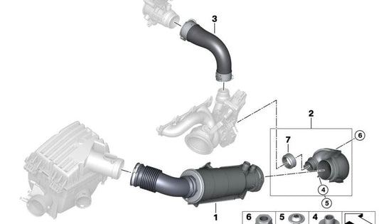Tubo d'aria pulito superiore per BMW I12, I15 (OEM 13718639010). BMW originale