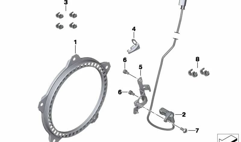 Adattatore sensore ABS anteriore OEM 34528544694 per moto BMW R nineT (K21). BMW Motorrad originale.