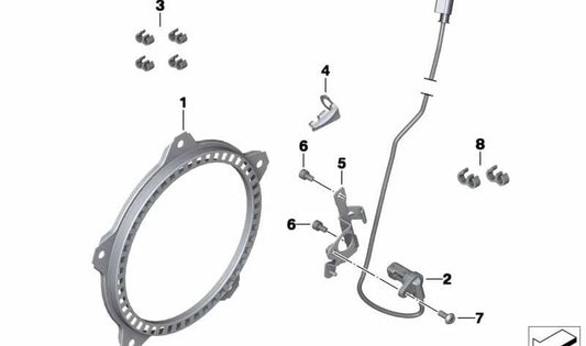 Adaptador sensor ABS delantero OEM 34528544694 para motos BMW R nineT (K21). Original BMW Motorrad.