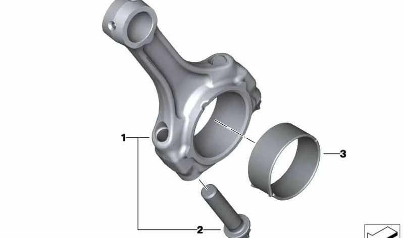 Biela (Pleuel) Clase 1 OEM 11248536321 para BMW Motorrad HP4, S1000RR (K46), S1000R (K47), S1000XR (K49), S1000RR (K67). Original BMW Motorrad.