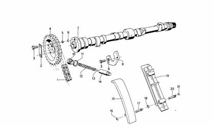 Piñón de distribución (Kettenrad) OEM 11310631105 para BMW 114, 1502, 1600, 1600 GT, 1600 ti, 2002, 2500, 2800 {modelos E10, E12, E21}. Original BMW.