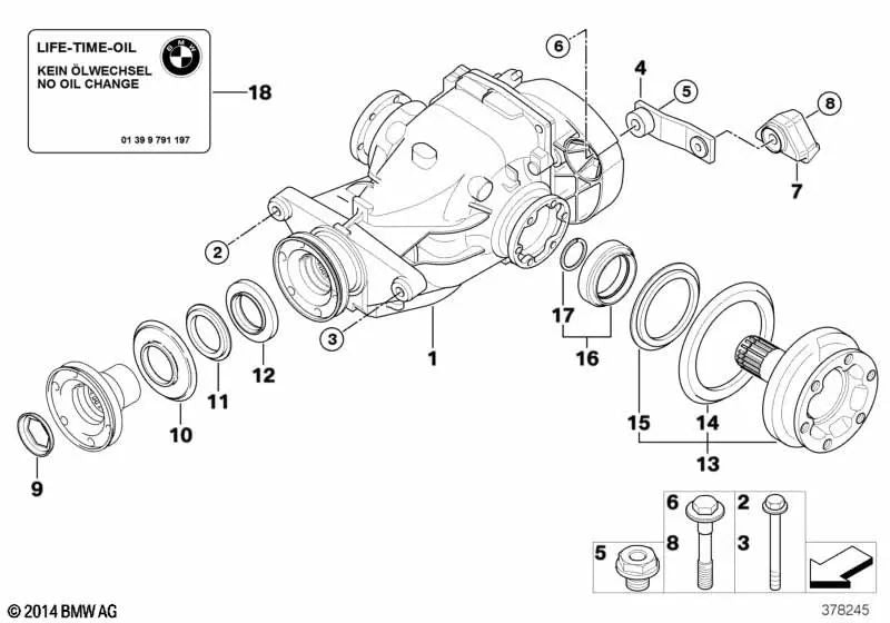 Mitnehmerflansch Abtrieb for BMW E81, E82, E87N, E88 5 Series E39, E60N 7 Series E38, E65, E66 X5 E53 (OEM 33137509105). Genuine BMW