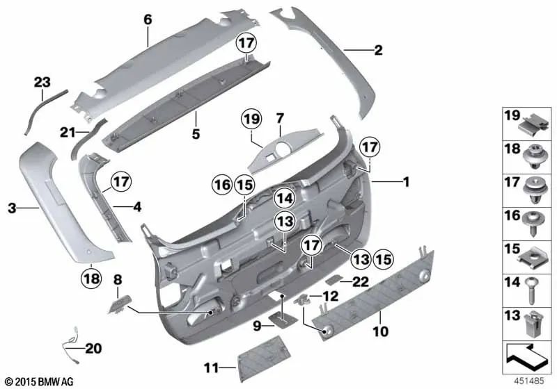 Windshield Wiper Motor Cover for BMW 3 Series F31, F31N (OEM 51497846278). Original BMW