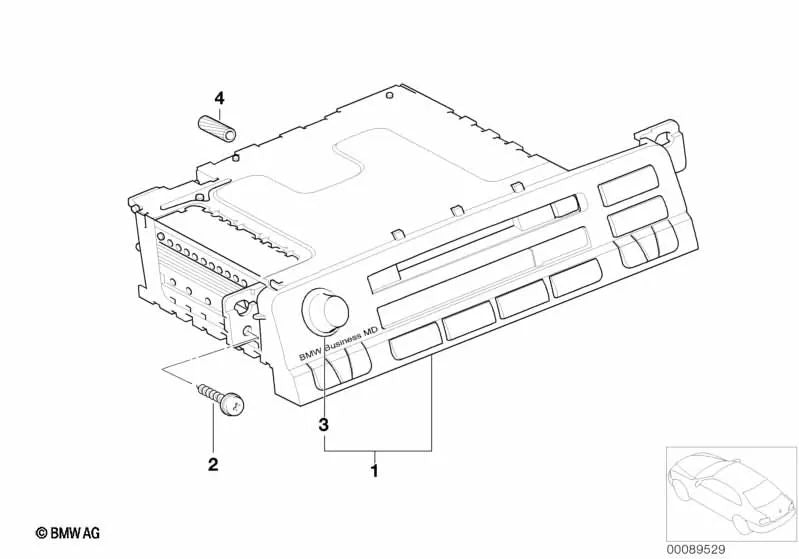 Botón para BMW Serie 3 E46 (OEM 65126924906). Original BMW