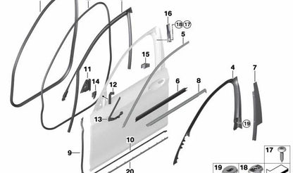 Porta inferior esquerda para BMW 7 G11 Series, G12 (OEM 51337364351). BMW original