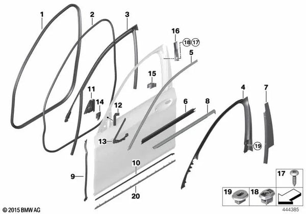 Cubierta del triángulo del espejo derecho para BMW Serie 7 G11, G12, G11N, G12N (OEM 51417458446). Original BMW.
