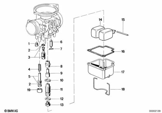 Main nozzle for BMW R248 (OEM 13111336876). Original BMW