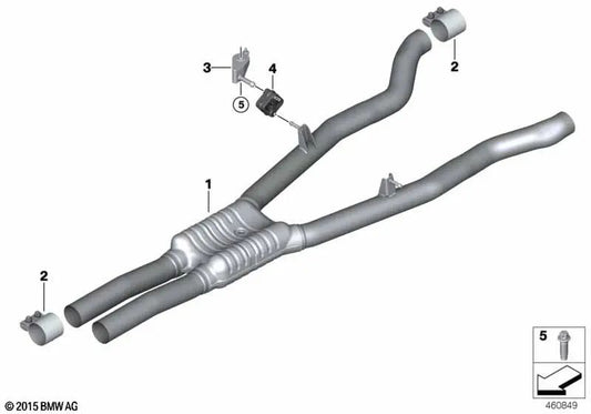 Silencieux central pour la série BMW 7 G12N (OEM 18309799777). BMW d'origine.