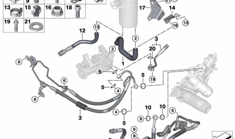 Tubo de retorno del radiador OEM 32416783844 para BMW E70, E71. Original BMW.
