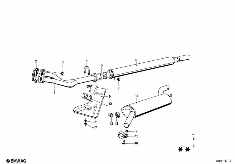 Rear silencer for BMW E46, F30, F80 (OEM 18121245523). Original BMW