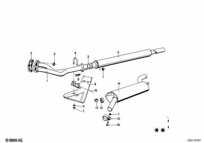 Rear silencer for BMW E46, F30, F80 (OEM 18121245523). Original BMW