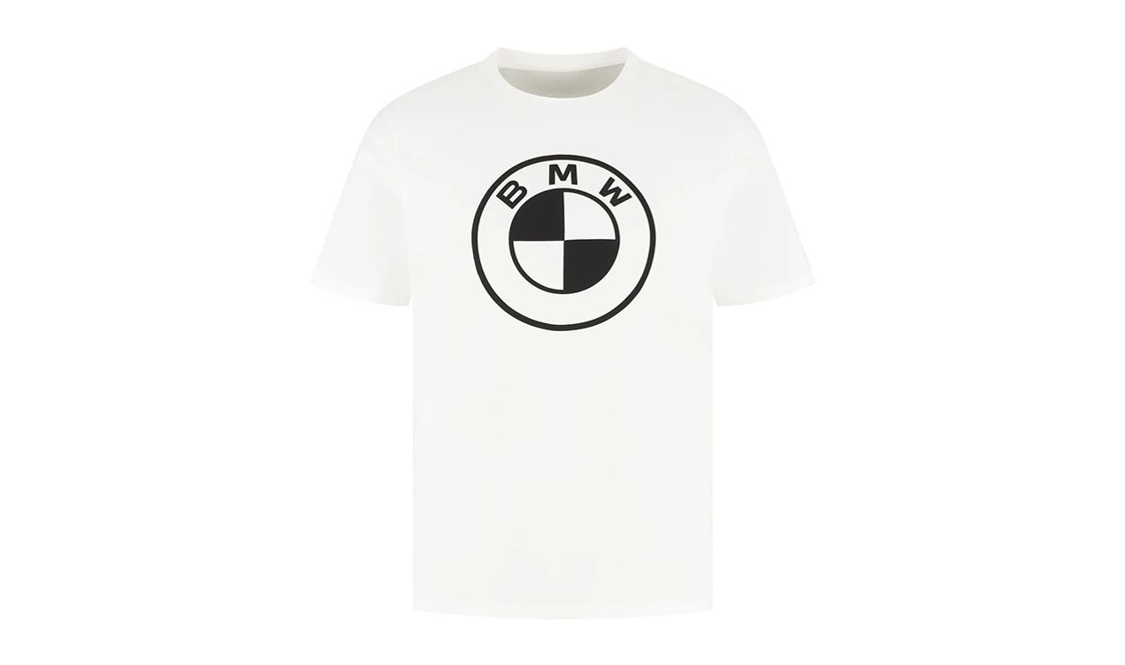 T-shirt unisexe blanc avec logo BMW noir, taille XL. Valable pour BMW. Véritable BMW.