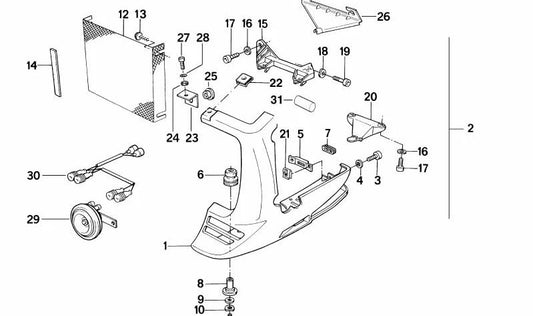 Espoiler derecho OEM 46630026092 para motos BMW K75, K75C, K75S, K75RT. Original BMW Motorrad.