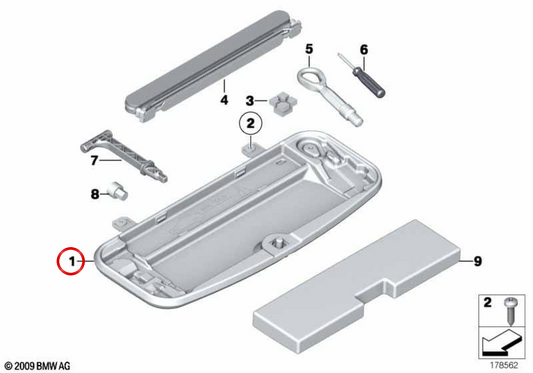 OEM Toolbox 7110678443 per BMW F01, F02, F04. BMW originale.
