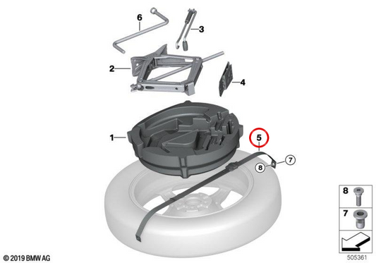 OM 71106884478 Ruota di scorta per BMW G07. BMW originale.
