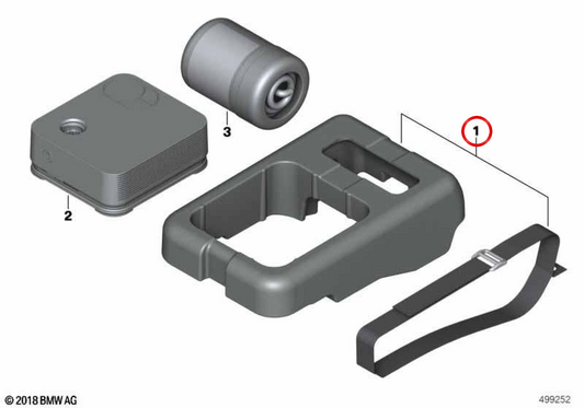 Mobilitätsabschluss OEM 71106886418 Mobilitätspeicher für BMW G21. Original BMW.