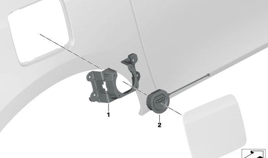 Soporte para toma de carga OEM 12908802187 para BMW i3 (I01). Pieza original BMW.