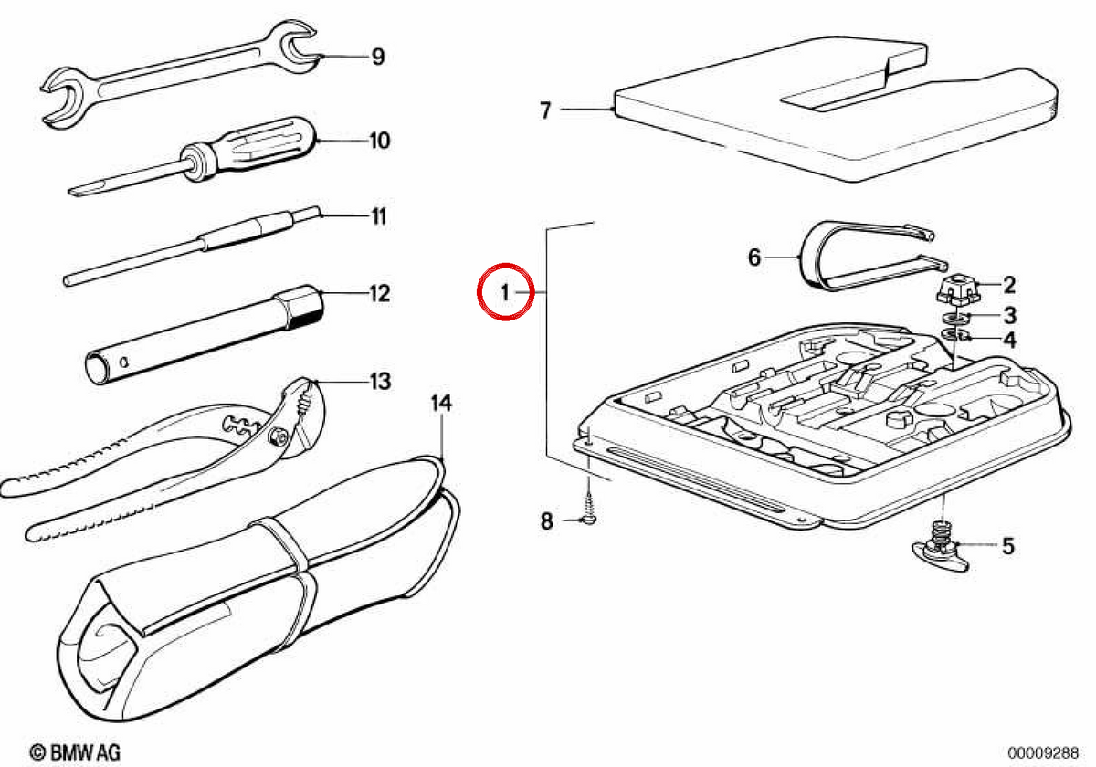 OEM Toolbox 71111128913 per BMW E30 e Z1. BMW originale.