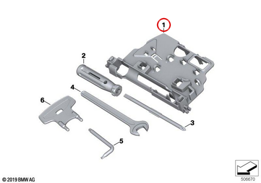 Compartiment à outils OEM 71118534285 pour motos BMW F900R, F900XR et plus. BMW Motorrad d'origine.