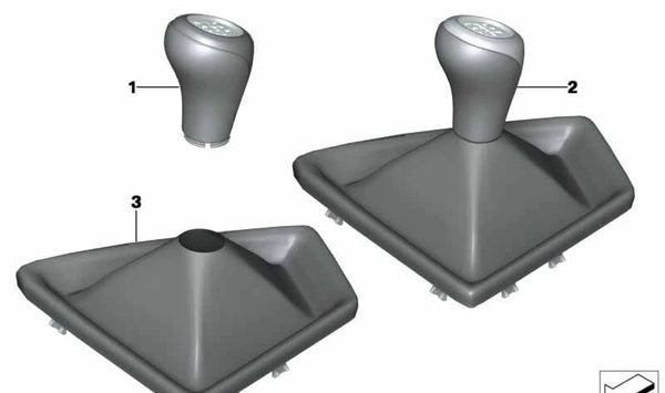 Funda de cuero sintético para pomo de cambio OEM 25117596077 para BMW F20, F21. Original BMW.