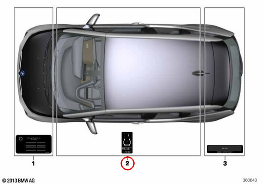 Aufkleber mit Straßenunterstützungsinformationen 71217408474 für BMW I3, I01, I12, I15. Original BMW