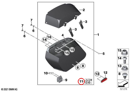 Inscription indicatrice de topcase OEM 71219829347 pour motos BMW R 18 Classic, R 18 Roctane, R 18 B, R 18 Transcontinental… et plus. Original BMW Motorrad.