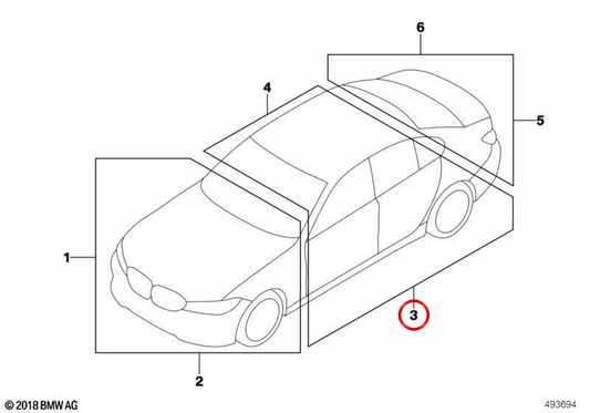 Airbag -Warnlabel 71232987988 für BMW G20, G28, G18, F95, G06, F96, G07, G09. Original BMW.