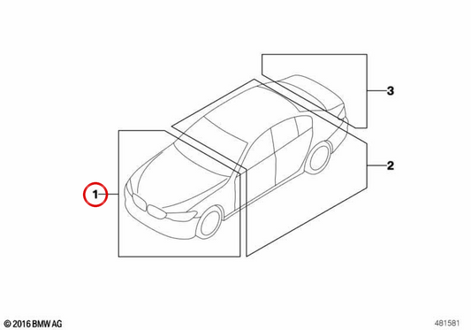 Etiqueta de fluido frigorigéneo OEM 71235B61F06 para BMW Série 3 G20, G21 e X3 G45. Original BMW