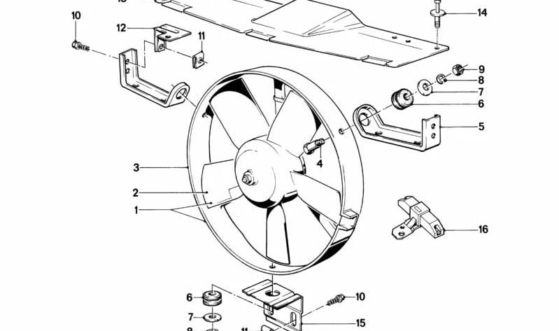 Soporte derecho OEM 17401371040 para BMW Serie 5 E28 {518, 518i, 520i} (años 1981-1987). Pieza original BMW.