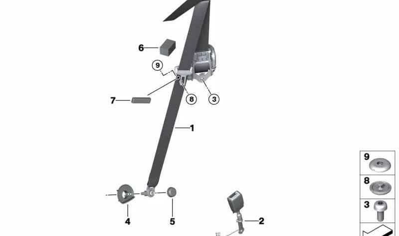 Corrente frontal superior esquerda para BMW G14 (OEM 72117491765). BMW original