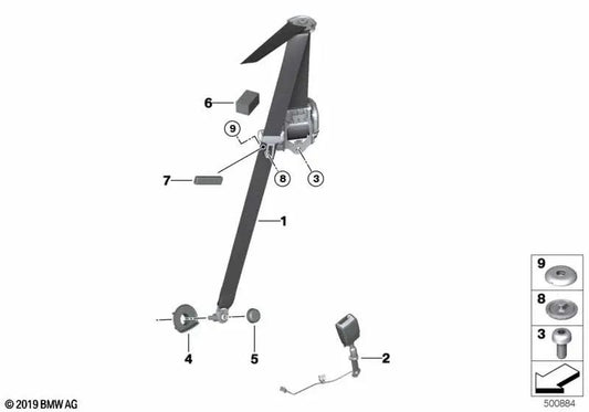 Oberer linker Vordergürtel für BMW F91, G15 (OEM 72117491773). Original BMW.