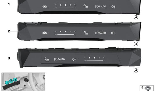 Interruptor de luces OEM 61315A9BF01 para BMW Serie 7 G70 (735i, 740d, 740i, 750e, 760i, M760e, i7 M70, i7 eDrive50). Compatible con modelos desde 2022. Original BMW.