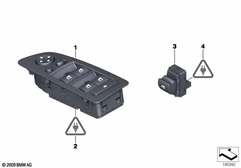 Interruptor del Elevalunas para BMW X1 E84 (OEM 61316935534). Original BMW